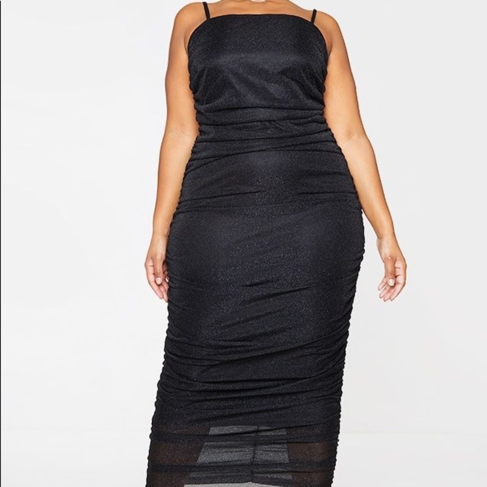 Plus black glitter dress